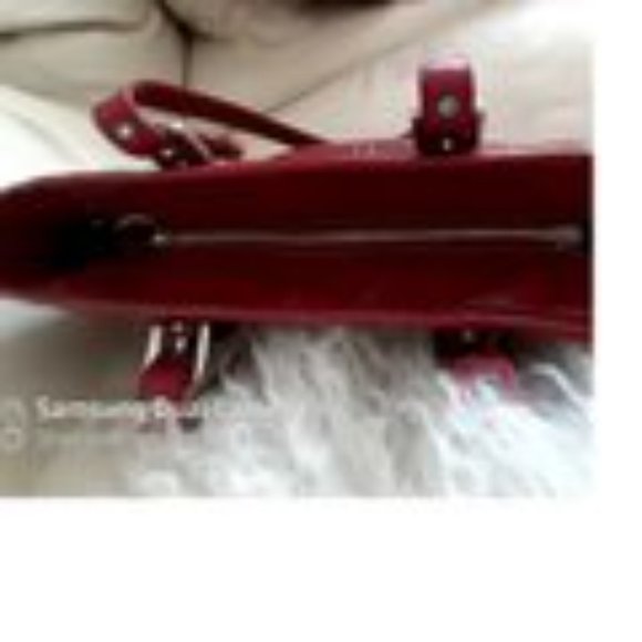 Coach Tote Red Leather Shoulder Bag - Picture 4 of 10